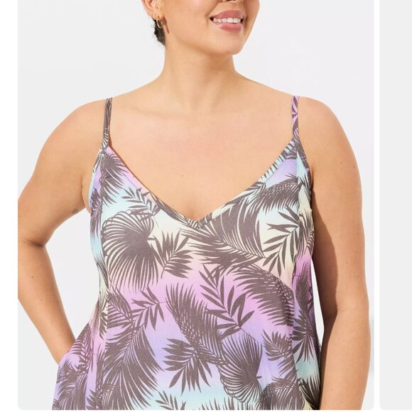 NWT Torrid Midi Rayon Slub V Neck Cami Beach Dress - Sz. 0/L/12 - Picture 3 of 12